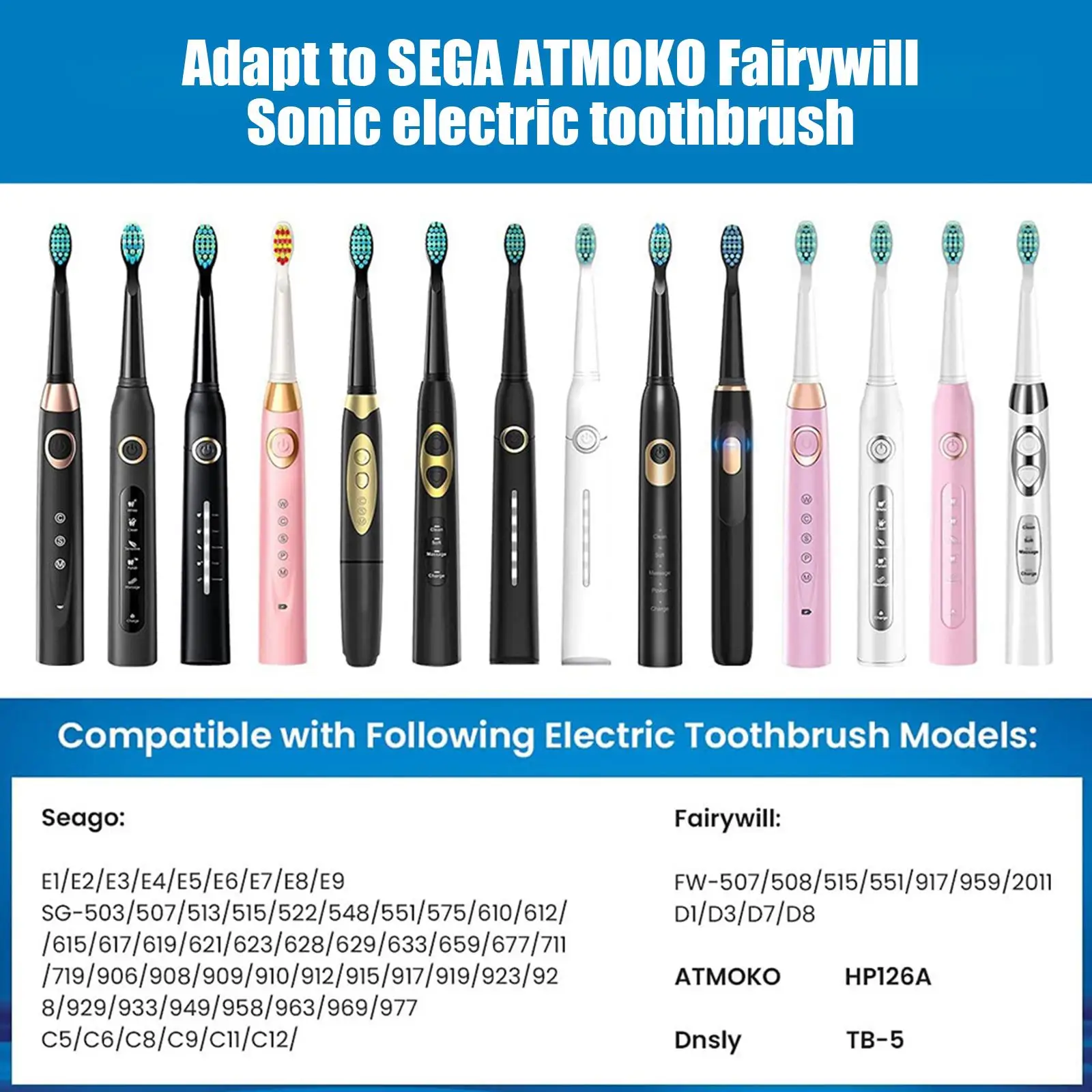 

5pcs Toothbrush Head for Seago SG507/610/659E1/E2/E3/E4/E5E6 Electric Toothbrush Replacement for Fairywill FW-507/508/515/551