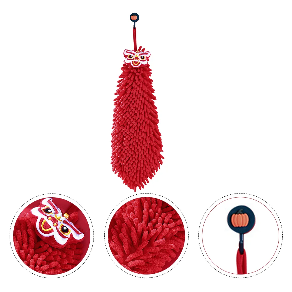 

Creative Quick-drying Hanging Hand Towel Bathroom Hanging Wipe Towel (Red)