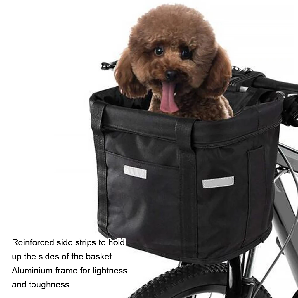 

Велосипедная корзина на руль, складная Съемная сумка на переднюю раму, походная маленькая переноска для домашних животных, велосипедный кр...