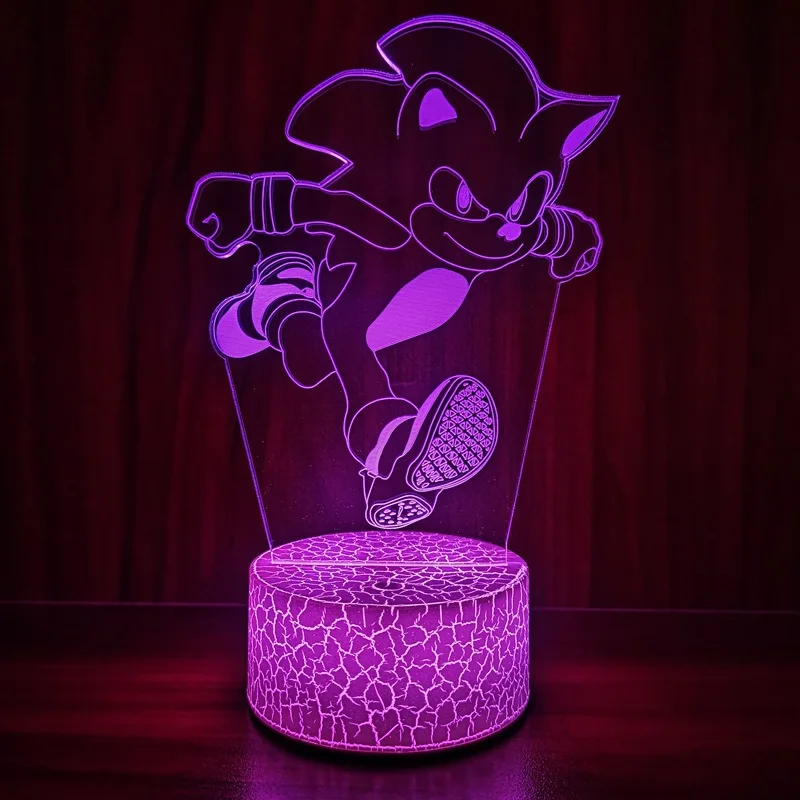 

The Hedgehog Figure Model 3D Nightlight LED Changing Lamp The Hedgehog Figure Bedroom Decoration Toy Child Kids Birthday Gift