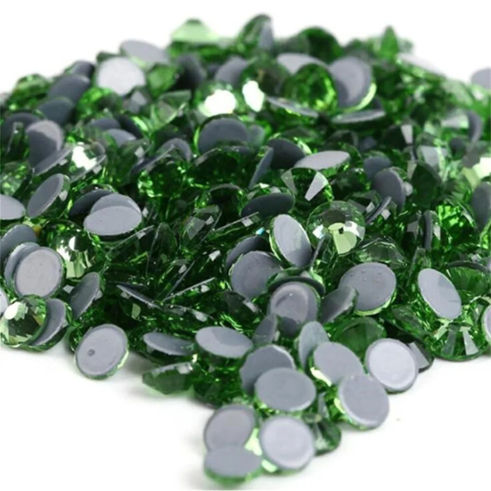 

Light green All Sizes Crystal Hotfix Rhinestones,Glass Strass Hotfix Rhinestones For Nail Art & Fabric Decoretions