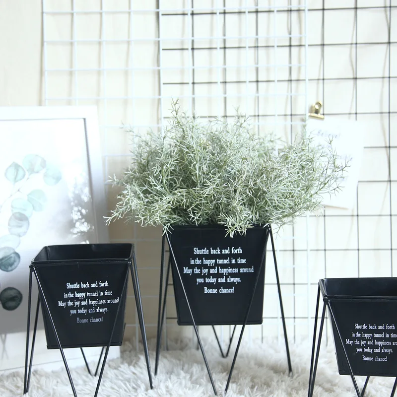 

Plastic Artificial Plants Grass Simulation Pine Grass Leaves Flower Wall Hanging Plants Home Wedding Shop Decoration 7-fork