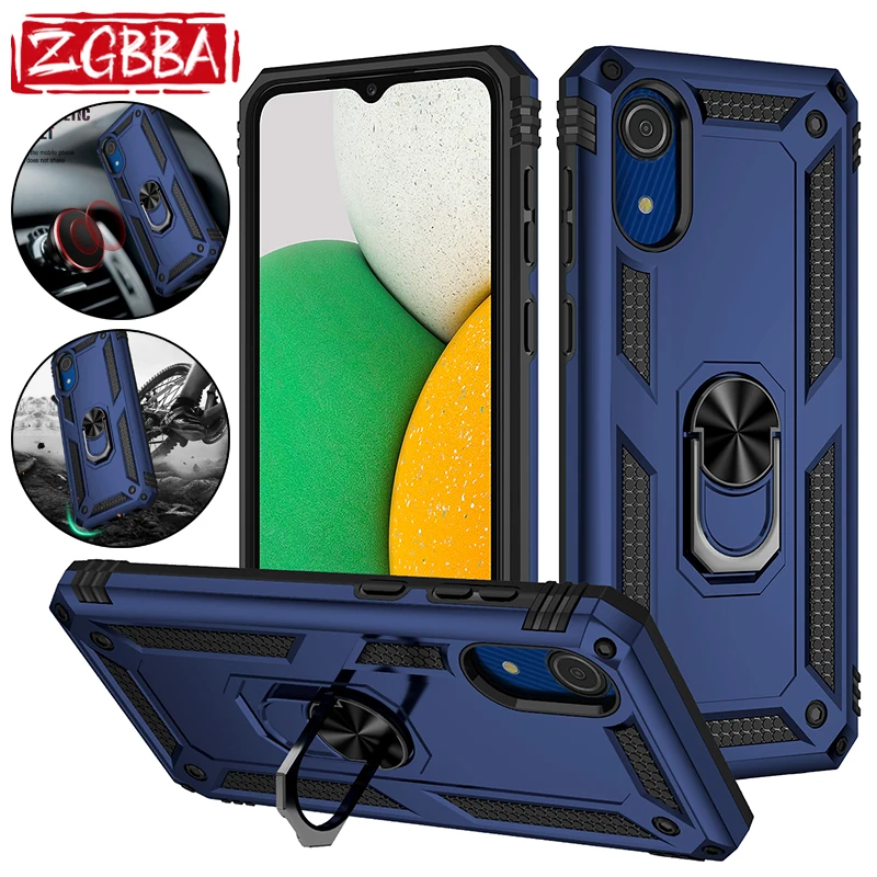 

Shockproof Phone Case For Samsung A8 A6 Plus A9 Star A7 A01 A2 A03 Core Ring Car Holder Cover For Galaxy A908 A750 A730F A530F