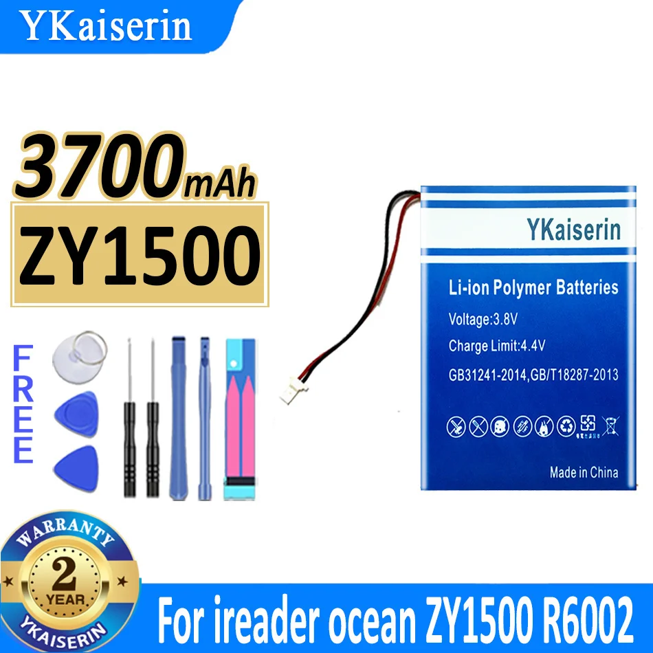 

3700mAh YKaiserin Battery ZY 1500 For ireader ocean ZY1500 R6002 R6003 R6006 Mobile Phone Batteries