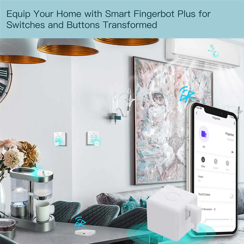 

Smart Switch Robot Bluetooth-compatible Wireless Remote Control Button Pusher Household Linkage Voice Assistant Light