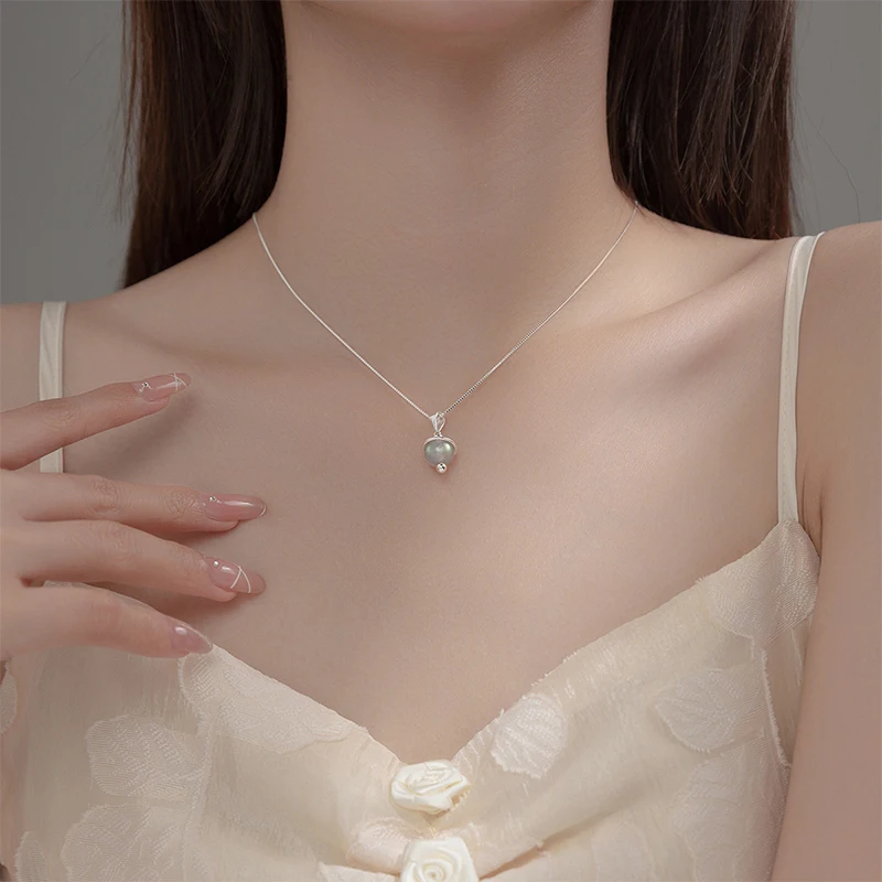 Цепь MEETSOFT из стерлингового серебра 925 пробы с кристаллом планеты земли 18 дюймов