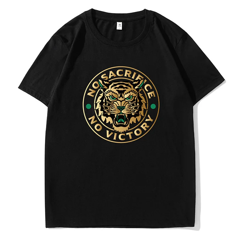 

Tiger T-Shirt 2022 Summer Tshirts Men Fashion Casual Cotton Tops Tees Summer Short Sleeve T-Shirt Tiger Head Print Male Yellow