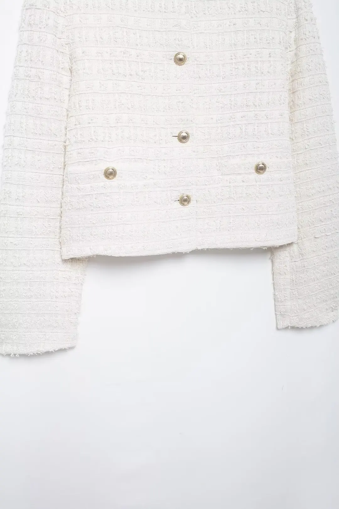 Женская текстурированная блузка RZRA с круглым вырезом и длинным рукавом