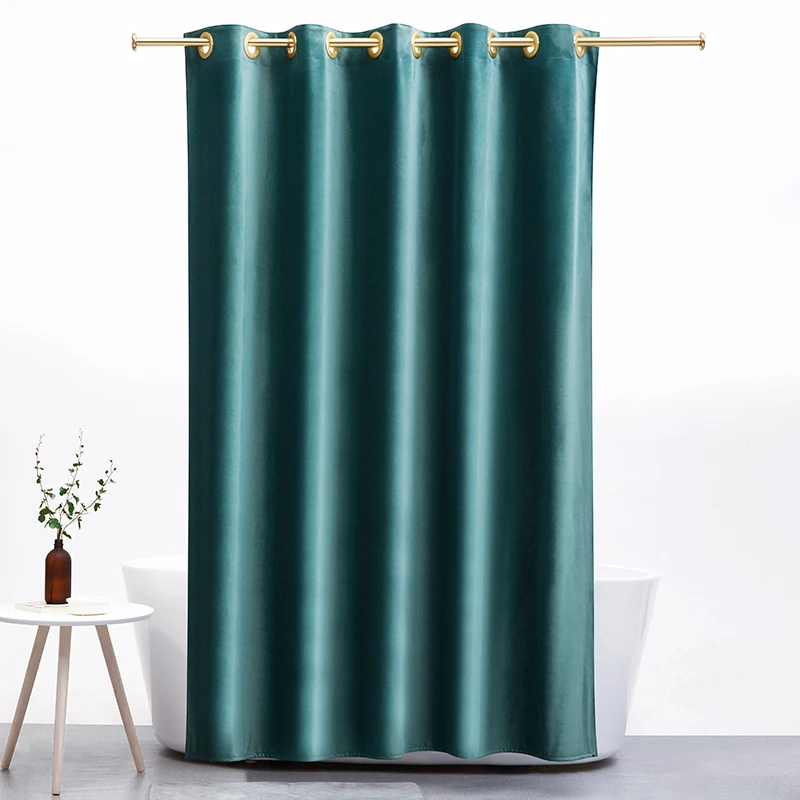 

Штора для душа в скандинавском стиле, однотонная Роскошная Магнитная Водонепроницаемая занавеска для защиты от плесени, украшение для ванн...
