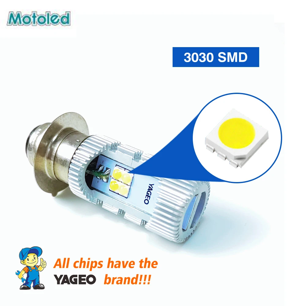 

MOTOLED 8V 10V 12V 24V H4 HS1 BA20D H6 P15D H6M 12 15 Watt Motorcycle LED Headlight Bulb Accessories Moto Led Light Head Light