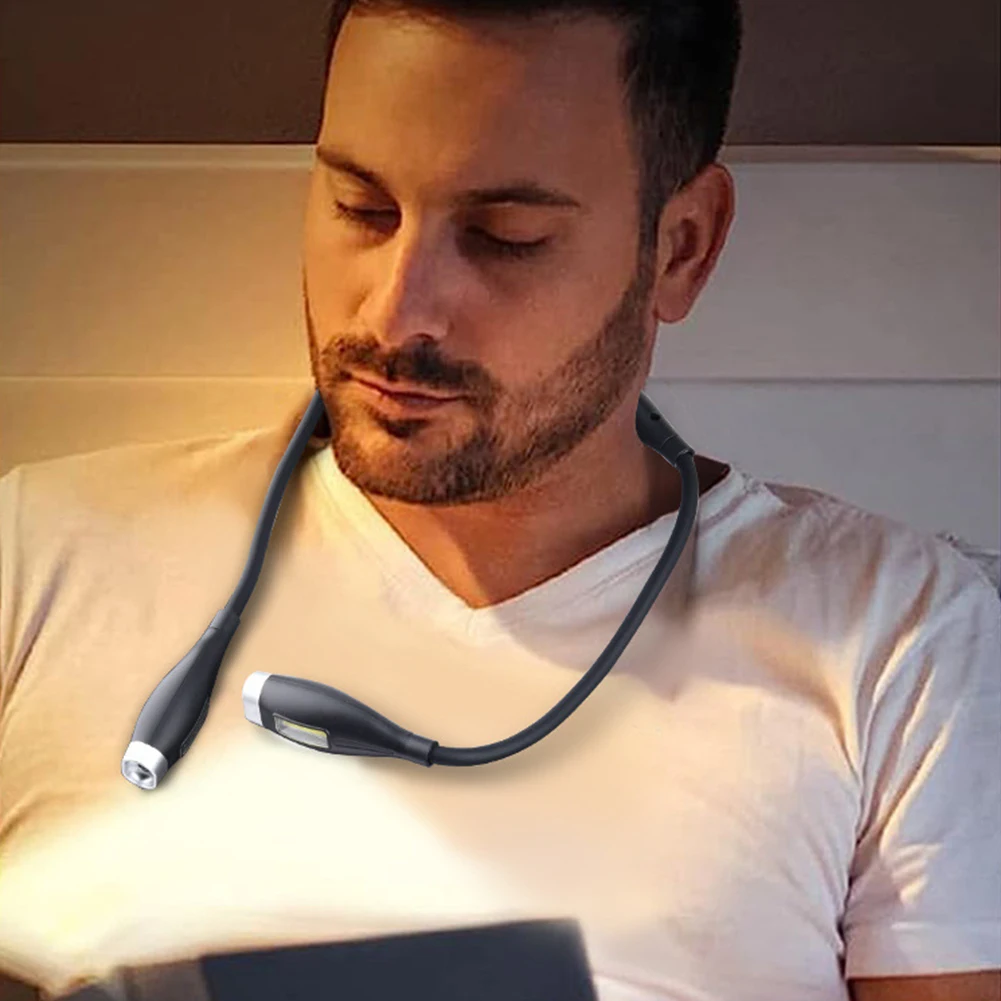 Шейный светильник для чтения в постели гибкий долговечный портативный