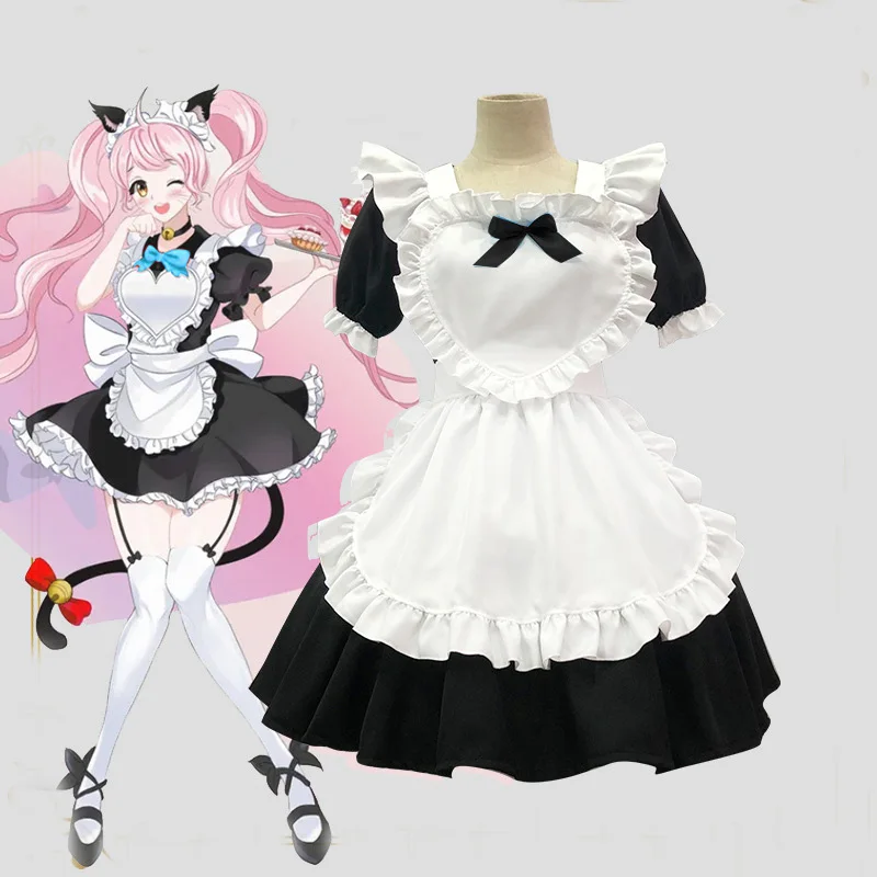 Anime Cute Heart Lolita Maid Cosplay Costume 4Colors Alice Dress Girls Woman Waitress Maid Party Stage Costumes Alice Maid Dress