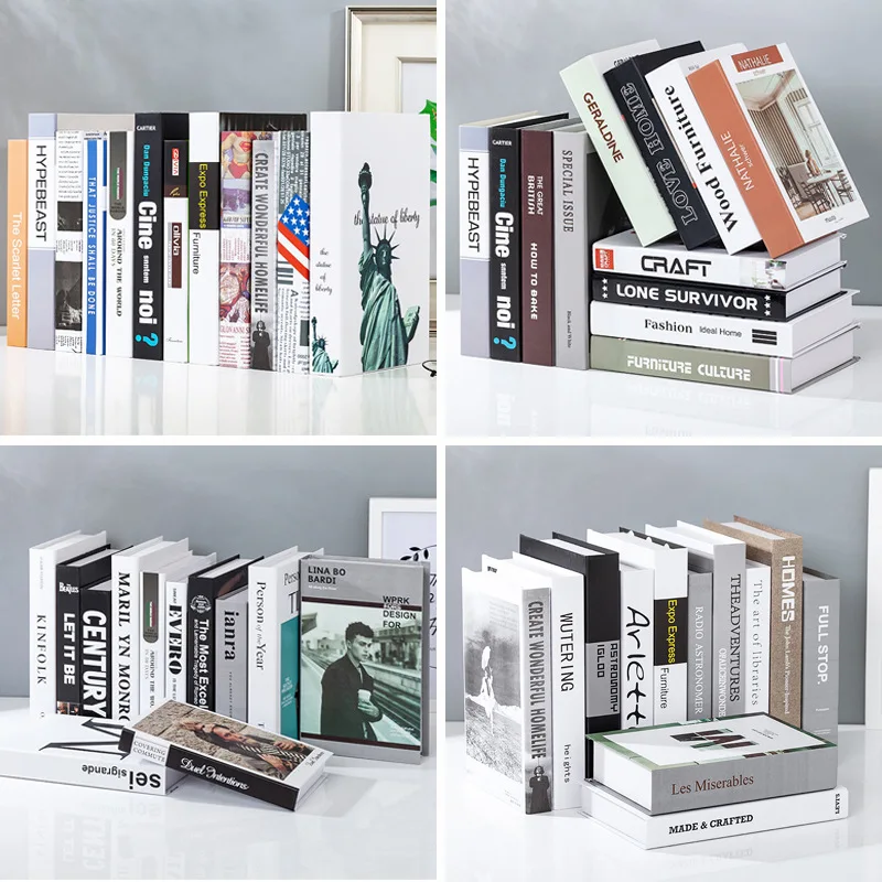 

Модные поддельные книги для украшения журнального столика, коробка для хранения книг, модель комнаты, отеля, виллы, домашний декор, 12 шт./наб...