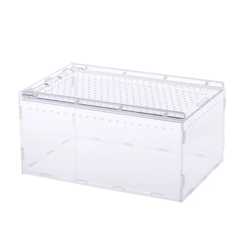 

H55A Terrarium Cage for Insect Tarantulas Amphibians Caterpillars Snail Clear Feeding