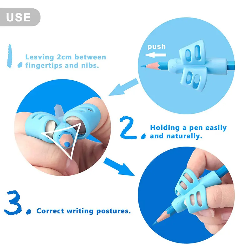 50 шт. ручки для ручек детей эргономичный тренировочный держатель карандашей