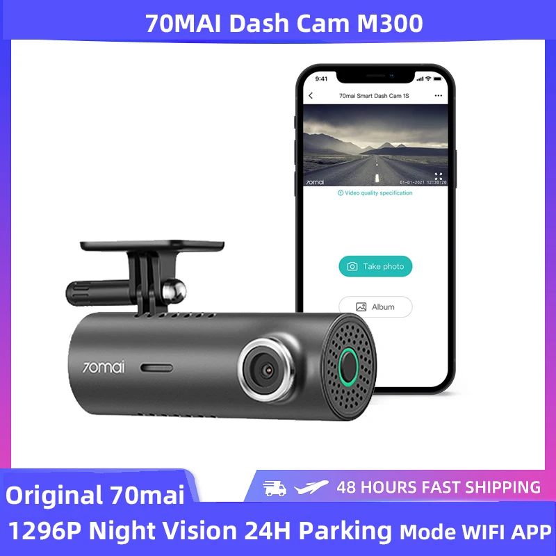 

70mai Dash Cam M300 70MAI Car DVR M300 1296P Night Vision HD MI 70mai 1S Dash Camera Recorder 24H Parking Mode WiFi APP Control