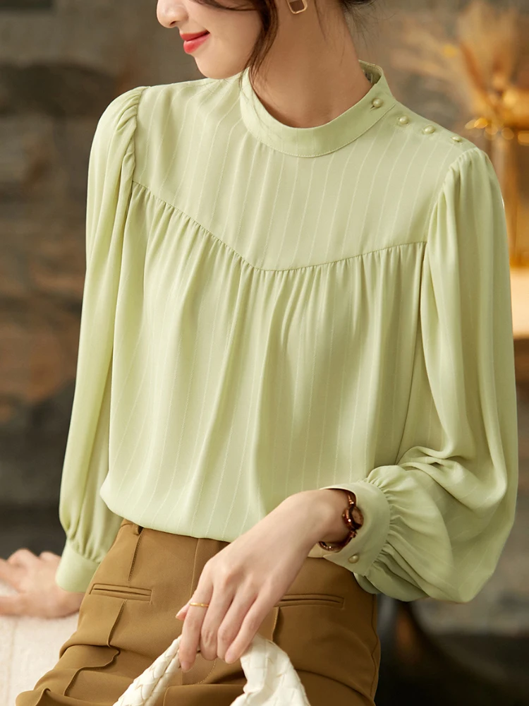 

Новая осенне-Весенняя блузка, элегантные женские топы, модные Универсальные простые винтажные шикарные рубашки в Корейском стиле Харадзюк...