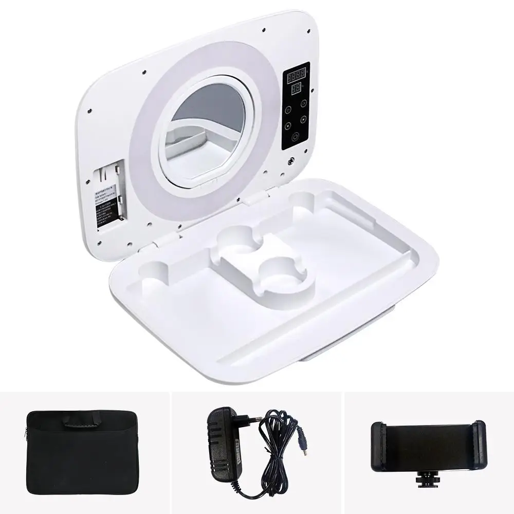 

Yidoblo AS-20 makeup box case ring lamp with handbag Dimmable 2800-9900K Warm & Cold ring light touch screen make up travel box