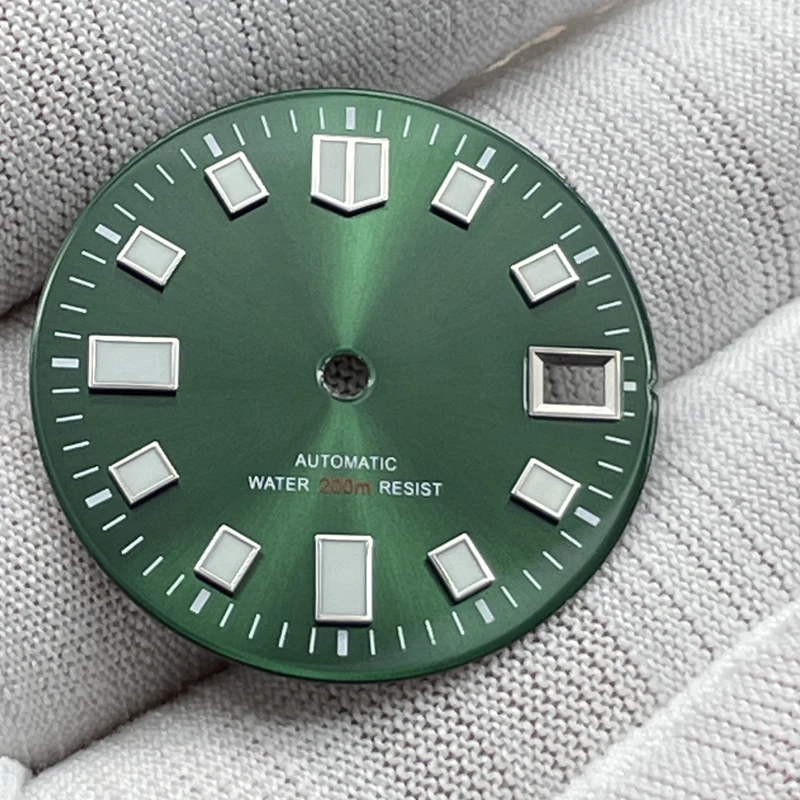 New Luminous Sterile Blue Green Black Watch Dial Faces Fit For NH35A NH35 Movement With Date Window