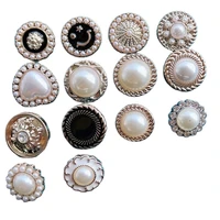 10pcs 17mm20mm22mm imitation pearl women windbreaker coat electroplating buttons shank diy apparel sewing accessories