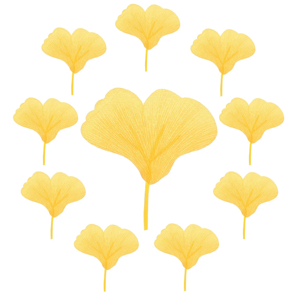 

200pcs Layout Ginkgo Leaves Simulated Leaves Dinner Table Fake Leaves Decors