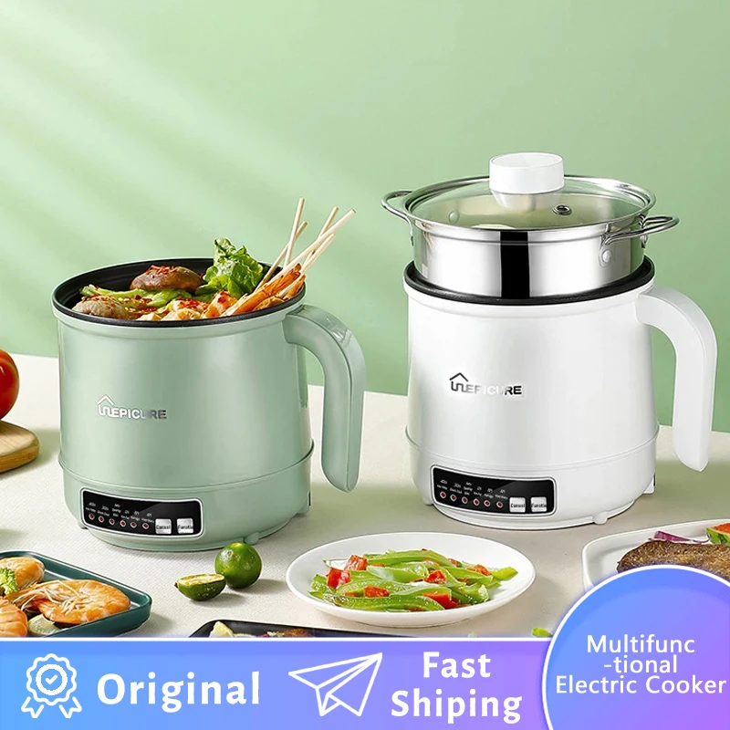 

Electric Cooking Pot Portable Multi Cooker Grill Rice Frying Pan Electric Wok Multifunction Electric Skillet Electric Frying Pan