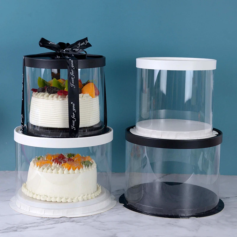 Pvc Transparent Gifts Boxes White Rose Dessert Bear Packaging Case For Wedding Birthday Party Decoration