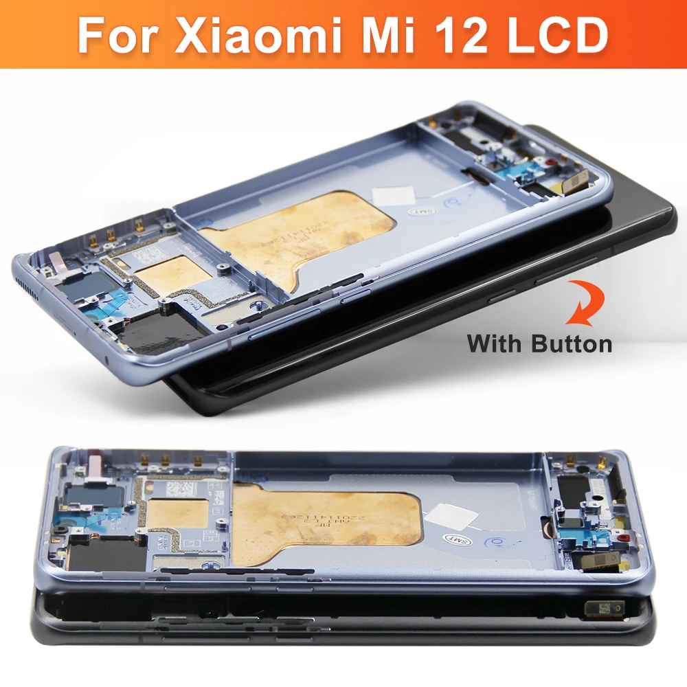 Cena 100% Oryginalny Dla Xiaomi Mi 12 Wyświetlacz LCD Ekran Digitizer Panel Dotykowy Wymiana Zespołu Dla Xiaomi Mi 12X Ekran Z Ramą
