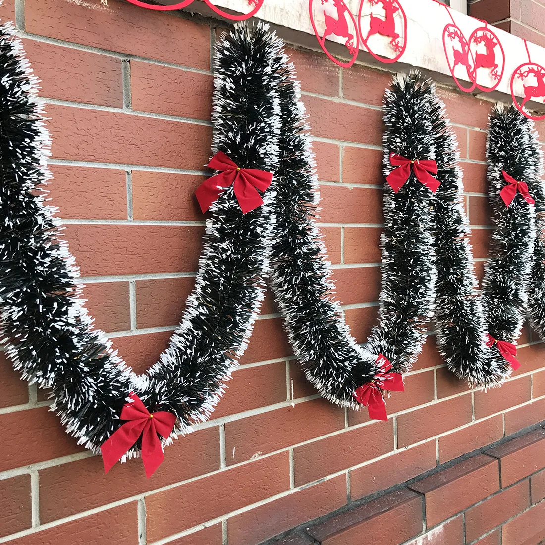 

2M Kunstmatige Krans Voor Kerstboom Wedding Thuis Party Kleuterschool Diy Fake Plant Wijnstok Decoratieve Kleur Streep Guirlande