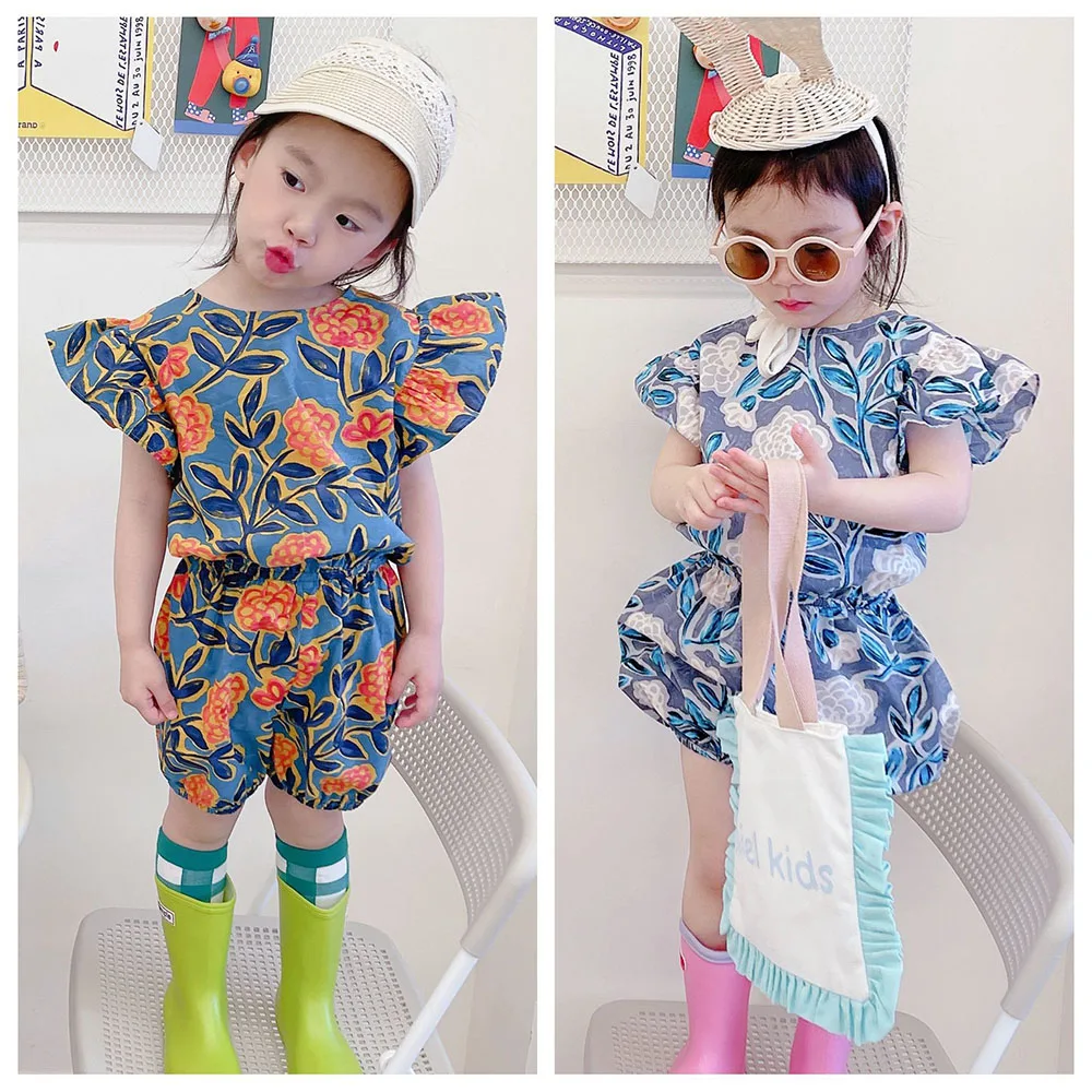 

Girl Baby Korean Style Floral Playsuits Summer Fashion Children Casual Clothes Toddler Kids Princess Clothing Flowers Bodysuits