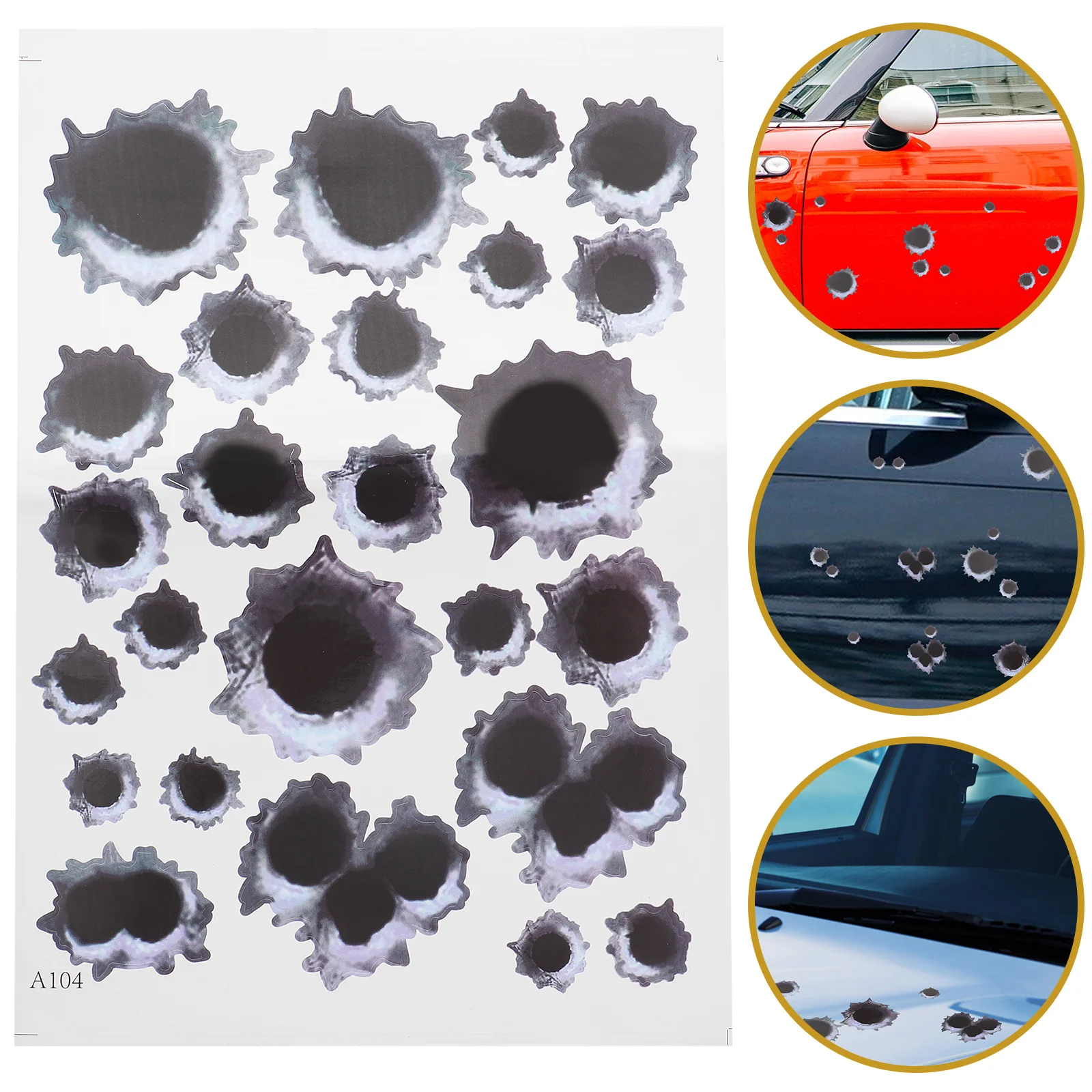 

Scratches Cover Car Stickers Creative Personality Modified Waterproof Decals Cars Bullet Hole For