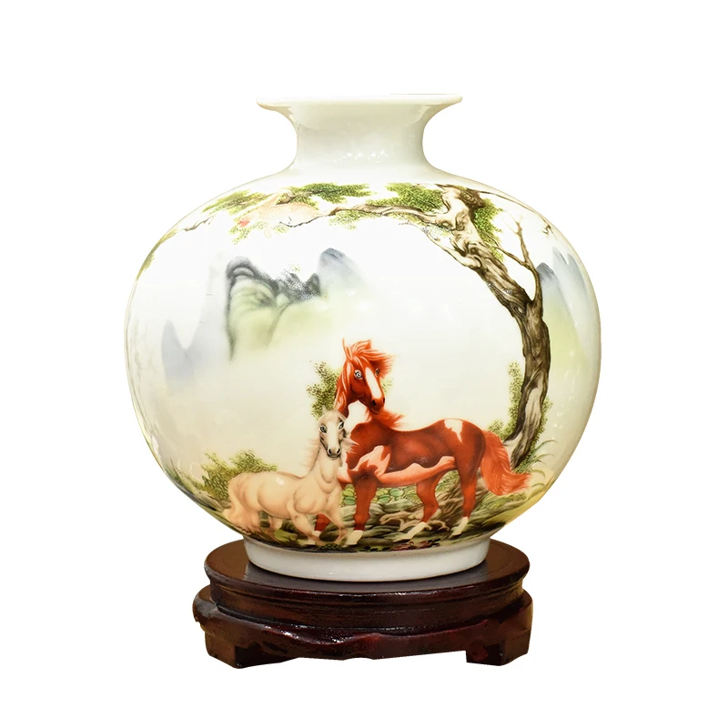 

Новинка, керамическая ваза Jingdezhen в китайском стиле, гранат, Цветочная композиция для вазы, шкафчик для телевизора в гостиной