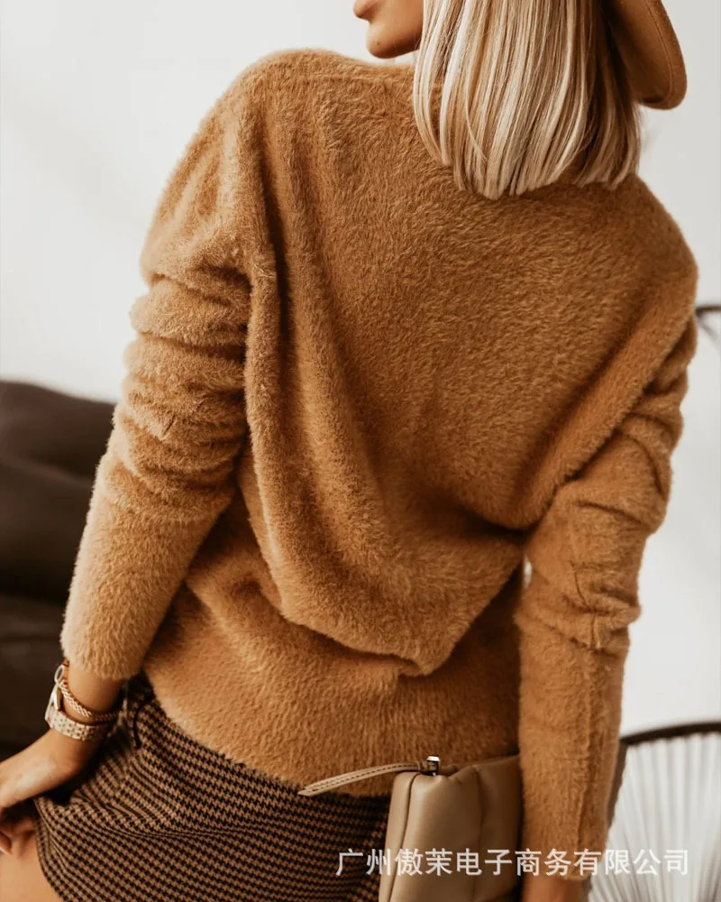 

2022 women's new wool button cardigan coat female casual long sleeve coats