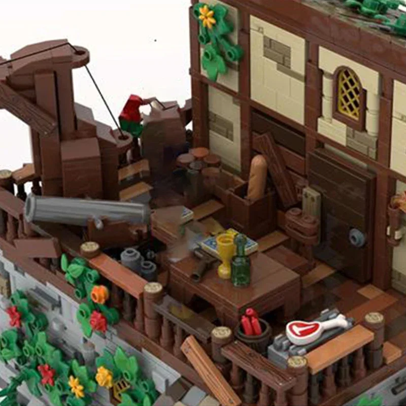 Технические Moc-кирпичи модель крепости остров пиратского черепа модульные