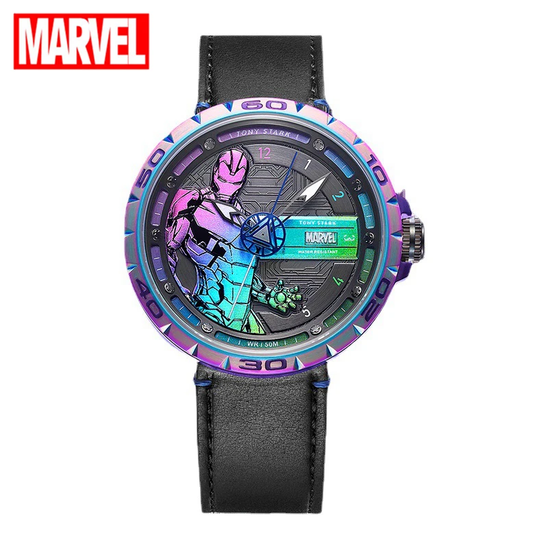 

Мужские кварцевые часы MARVEL Железный человек, крутые мужские модные наручные часы, водонепроницаемые светящиеся часы для подростков, студен...