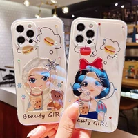 disney snow white frozen with rhinestones phone cases for iphone 13 12 11 pro max xr xs max x back cover