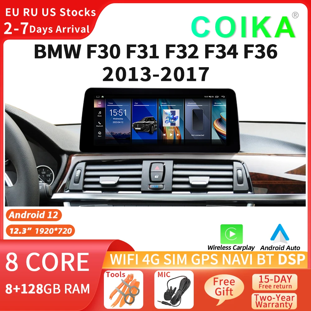 

Новый 12,3 1920*720 HD IPS сенсорный экран Andorid автомобильное радио для BMW F30 F31 F32 F33 F34 F36 2012-2016 WIFI SIM Carplay GPS Navi