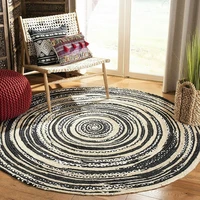 rug 100 natural jute cotton braided style carpet modern rustic look rag rugs