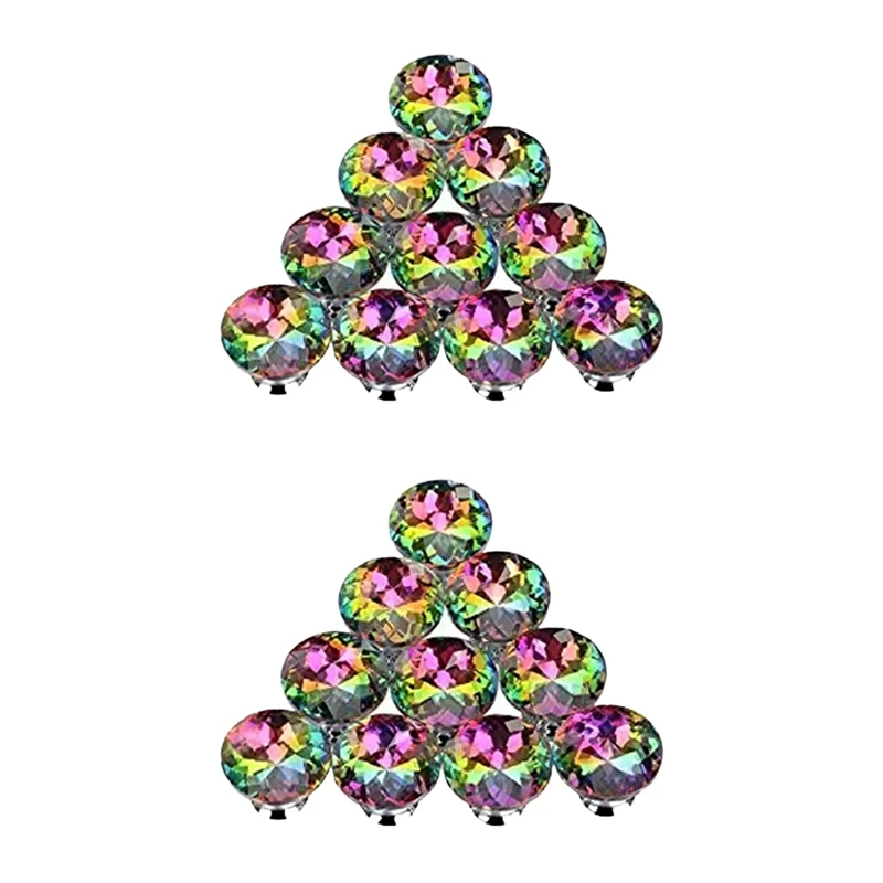 

20PCS 30MM Colorful Crystal Knobs Glass Cabinet Knobs Drawer Pulls Handle For Home Cabinet Drawer And Dresser