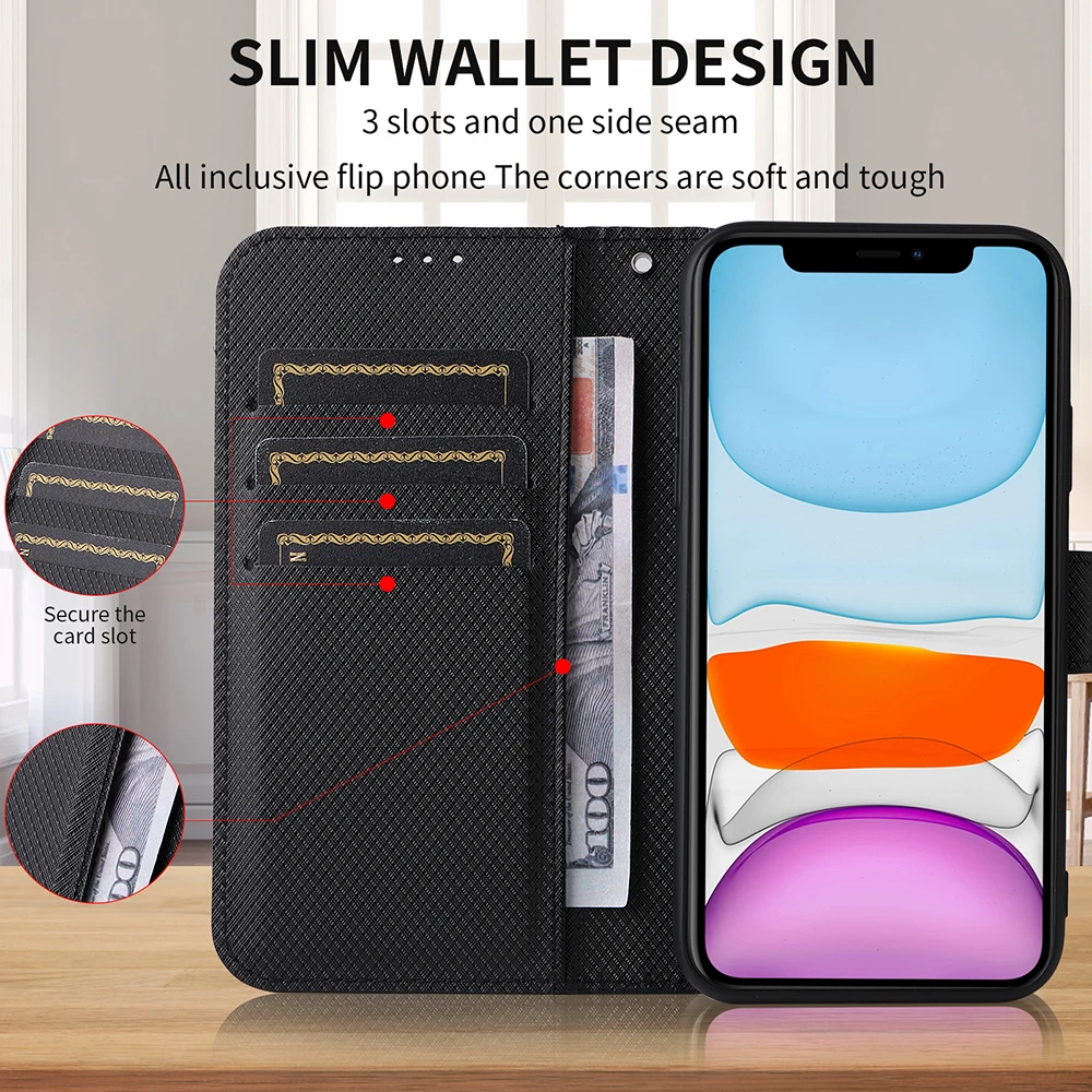 Фото Модный чехол-кошелек с держателем для карт для Oukitel K9 Pro WP15 WP13 C23Pro C22 C21, кожаный защитный чехол-книжка, противоударный чехол для телефона с подставкой №2