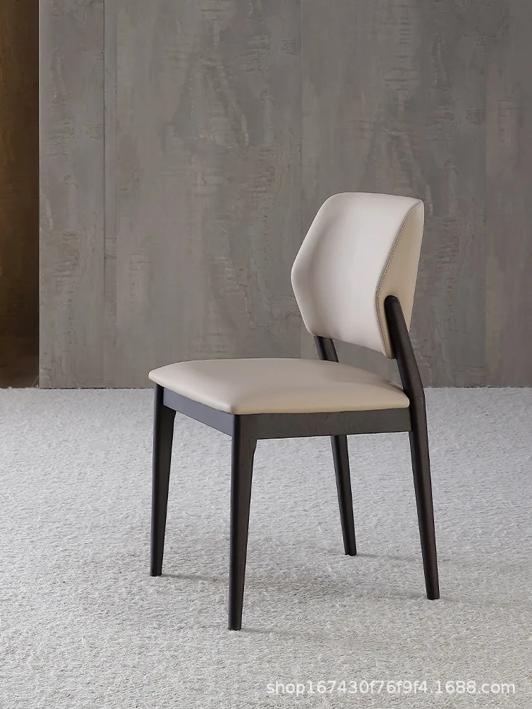 

Wabi-sabi dining chair, home solid wood chair, Nordic modern simple desk chair, Italian light luxury designer back chair