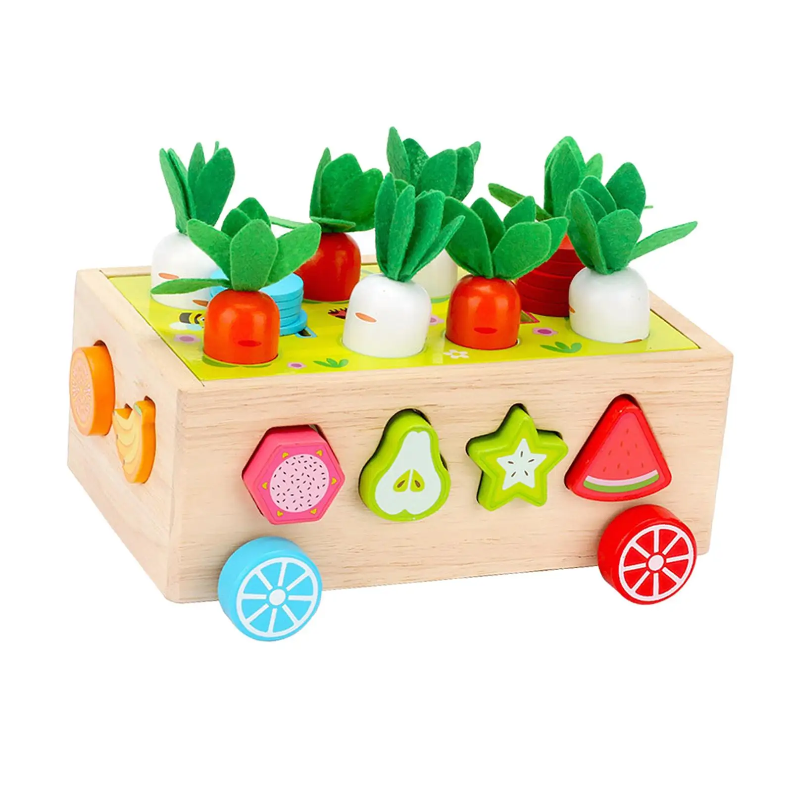 

Montessori Shape Sorter Toys Sorting Toys Pull Carrot Set for Toddlers