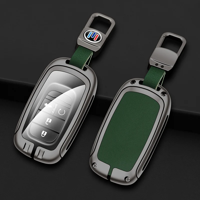 

Zinc Alloy+Leather TPU Car Remote Key Bag For Honda Civic Accord Pilot CRV Freed Vezel HRV 2021 2022 Accessories