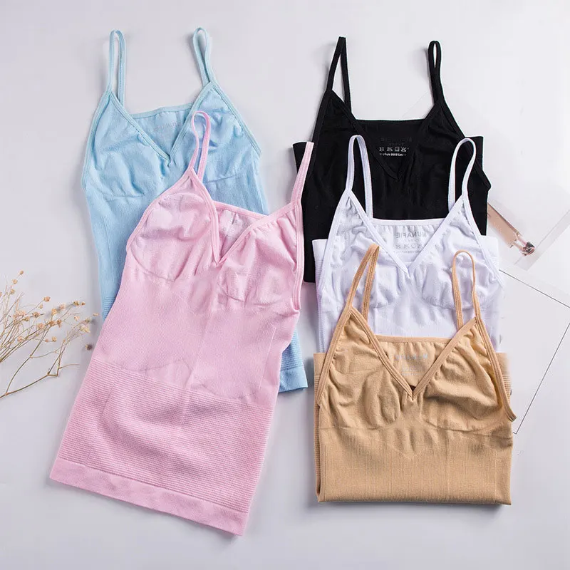 

New Women Vest Intimates Body Shaping Tank Top Body Corset Top Breathable Solid Color V Neck Camisole Waist Trainer Shaper Vest