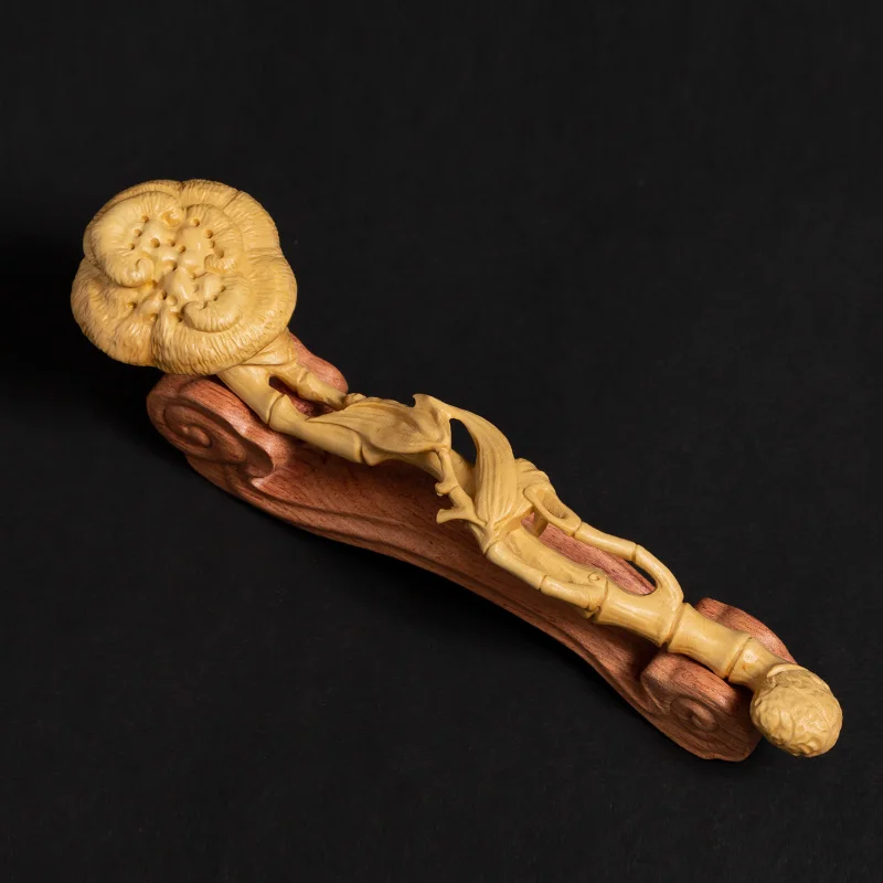 

Резьба по дереву счастливый фэн-шуй гриб Ruyi украшение для дома Твердые креативные поделки модель растения