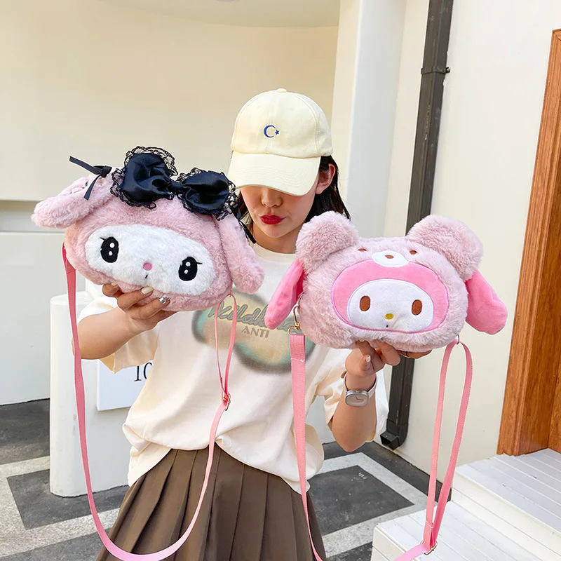 

Sanrio Cinnamoroll Mymelody Hellokitty Kawaii Мультфильм милая плюшевая сумка-мессенджер сумка через плечо сумка подарок на день рождения