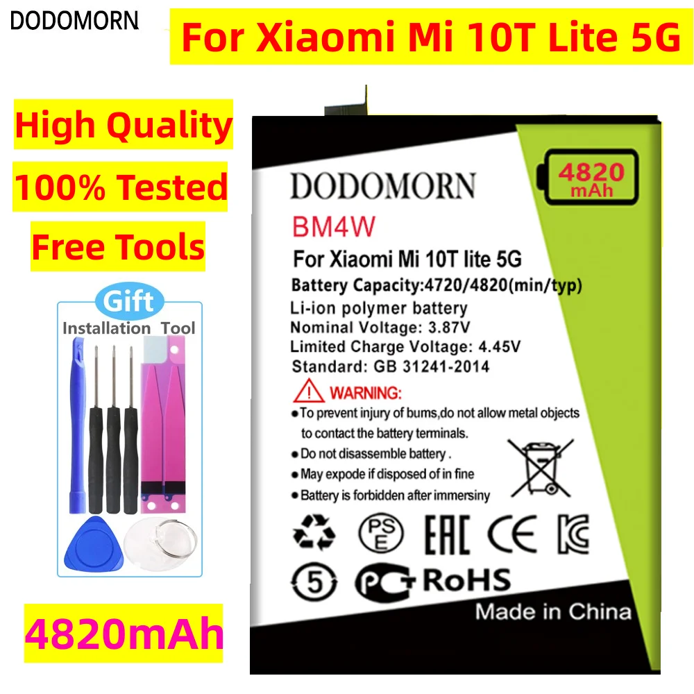 

Аккумулятор DODOMORN BM4W для Xiaomi Mi 10T Lite 5G Mi10t Lite Mi 10tlite