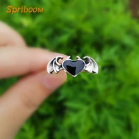 heart emo wings rings for women men couple ring lovers gift gothic accessories goth vintage drip glaze teens personality jewelry