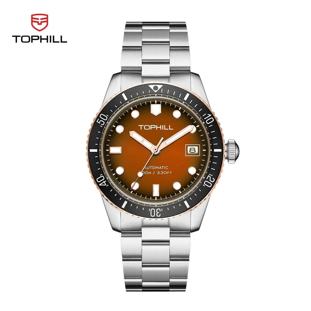 Фото TOPHILL Механические часы Мужские часы Деловые часы Seiko NH35 Часы с автоматическим механизмом Калькулятор из нержавеющей стали 316L №1