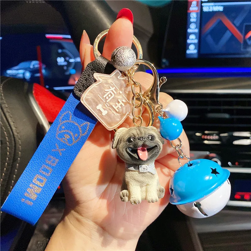 Творческая милая подвеска-пушистик французского бульдога для доброй души женщин стильные аксессуары для сумок и автомобилей Животные подвески ювелирные изделия.